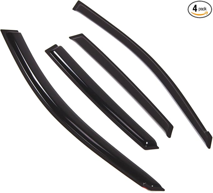 Outside Mount Window Vent Visors Rain Guards Compatible with Subaru Impreza Sedan 2008-2011 | Side Window Wind Deflectors Rain Shields | Smoke Tinted, 4 Pcs Set, DGWV-840