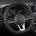 Customized Auto Car Steering Wheel Cover for Nissan,D Shaped Steering Wheel Cover for Rogue,Altima,Kicks (D-Shaped-Black)