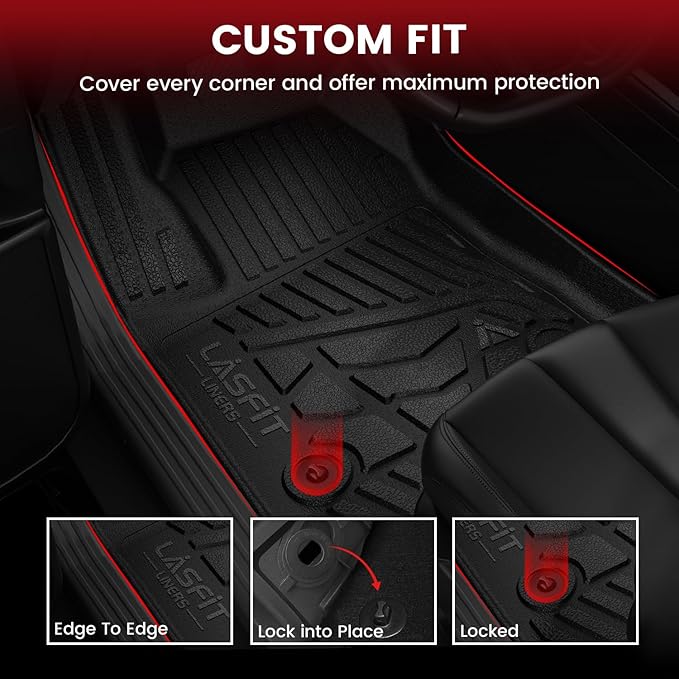 Floor Mats for Chevrolet Chevy Colorado/GMC Canyon 2015-2022 Extended Cab Only (Not Fit Crew Cab), All Weather TPE Custom Fit Floor Mats for Cars, 1st and 2nd Row Car Floor Mats Full Set