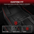Floor Mats for Chevrolet Chevy Colorado/GMC Canyon Crew Cab 2023 2024 2025 2026 (Fit Carpet Floor), All Weather TPE Custom Fit Floor Mats for Cars, 1st and 2nd Row Car Floor Mats Full Set