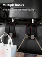 4Pcs Purse Hook Holder for Car Seat, Headrest Hooks for Car Hanging Accessories, Bag Hooks Hanger for Car (Black)