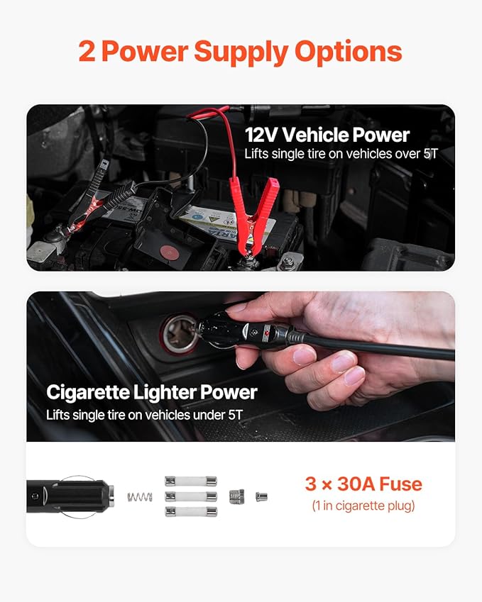 Electric Car Jack, 5 Tons /11000 lbs, Scissor Jack with Built-in Inflator, 12V Tire Change Replacement with Impact Wrench & LED Light, Portable Jack kit for Sedan, SUV, Truck
