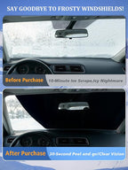 Car Windshield Snow Cover | 600D Oxford Fabric Windshield Frost Cover with Mirror Protector Cover| Fit for Compact Cars, SUV and Sedan | Essential Car Winter Accessories | Small (57"x45")