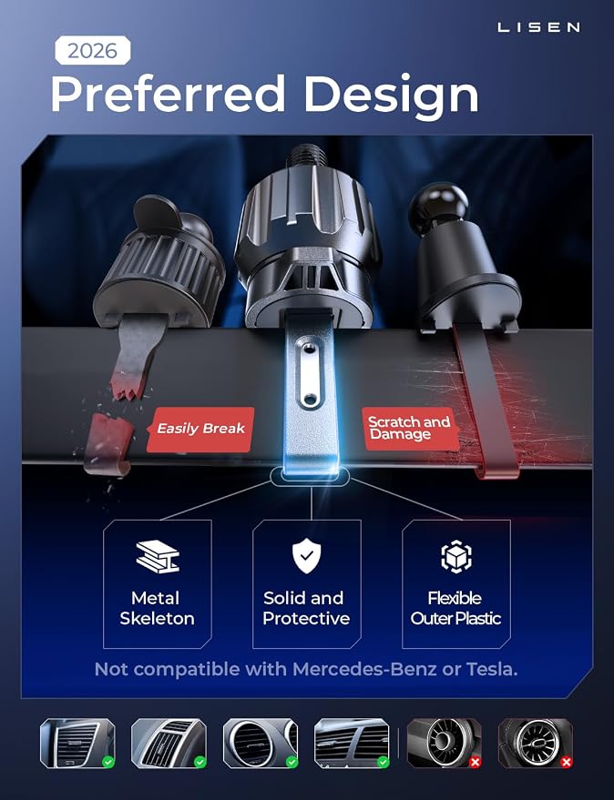 for Qi2.2 25W MagSafe Car Mount Charger, [Stable & Fast Charging] for Car Vent Magnetic Wireless Car Charger, Car Phone Holder Charger Car Accessories Fits iPhone 17 Pro Max Air 16 15 14 13 12 | [Fast Charging]Magsafe Car Mount Charger,[Qi2.2 Cer...
