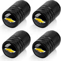 4pcs Tire Valve Stem Caps, Compatible with Chevrolet Chevy Series Stem Cap Universal Car Air Cover Car Accessories for Cars, SUV, Truck, Motorcycles Black