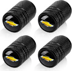 4pcs Tire Valve Stem Caps, Compatible with Chevrolet Chevy Series Stem Cap Universal Car Air Cover Car Accessories for Cars, SUV, Truck, Motorcycles Black