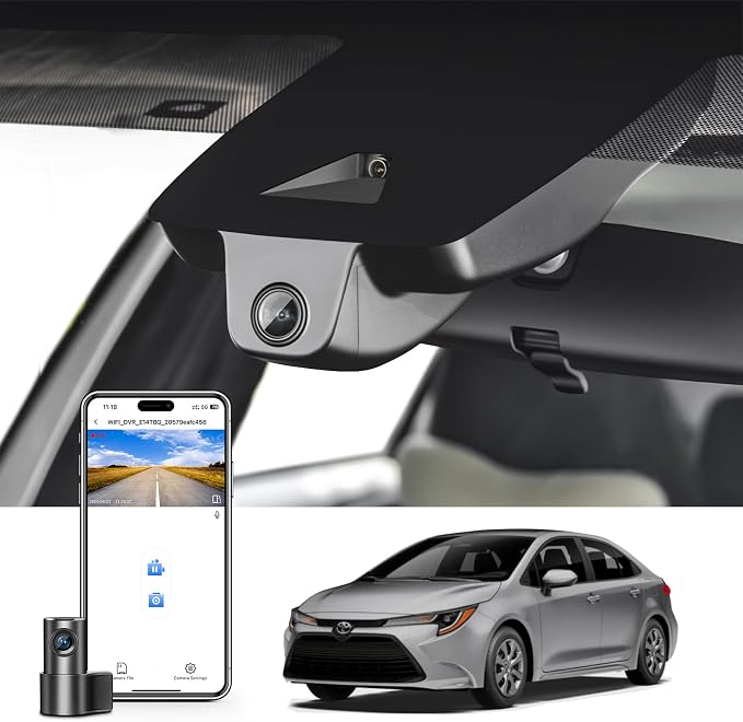 Front 4K & Rear 1080p Dash Cam for Toyota Corolla 2023-2026 (Model A) | Gen12 E210, LE SE XLE XSE Hybrid Hatchback etc, Integrated OEM Look,2160P UHD Video,App & WiFi, GPS, 128GB Card