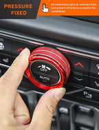 HVAC Climate Control Panel Knob Trim Kit & Light Control Switch Cover, Air Conditioner Knob Aluminum Alloy Ring for 2018-2024 Jeep Wrangler JL JLU & Gladiator JT, Interior Accessories, red