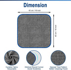 Airlab Glass Polishing Cloth Streak Free Miracle Cleaning Cloth Lint Free Microfiber Cleaning Rags for Glasses Kitchen Dish Mirrors Easy Clean, Pack of 8, 16" x 16", Grey-Navy Blue