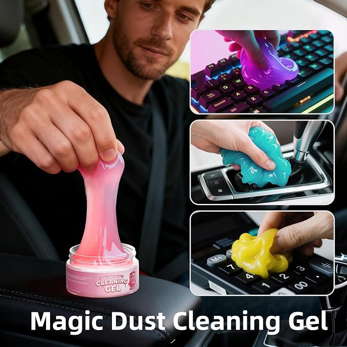 Car Cleaning Gel Reusable Car Clean Putty 4Pack - Universal Car Interior Cleaner Slime for Keyboard Cleaner,Cute Car Cleaning Accessories, 4 Fragrances,Dust Remover Gifts for Men & Women