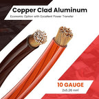 10 Gauge Battery Cable CCA Wire, 50FT Each Red Black Low Voltage Primary Automotive Power Ground Cable for Car Audio Amp Subwoofer RV Wiring