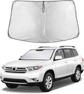 Windshield Sunshade Compatible for Toyota Highlander 2008-2011 2012 2013, Sun Visor for Front Windshield & Window Sun Shade Cover, UV Heat Blocker & Protector, Car Accessories