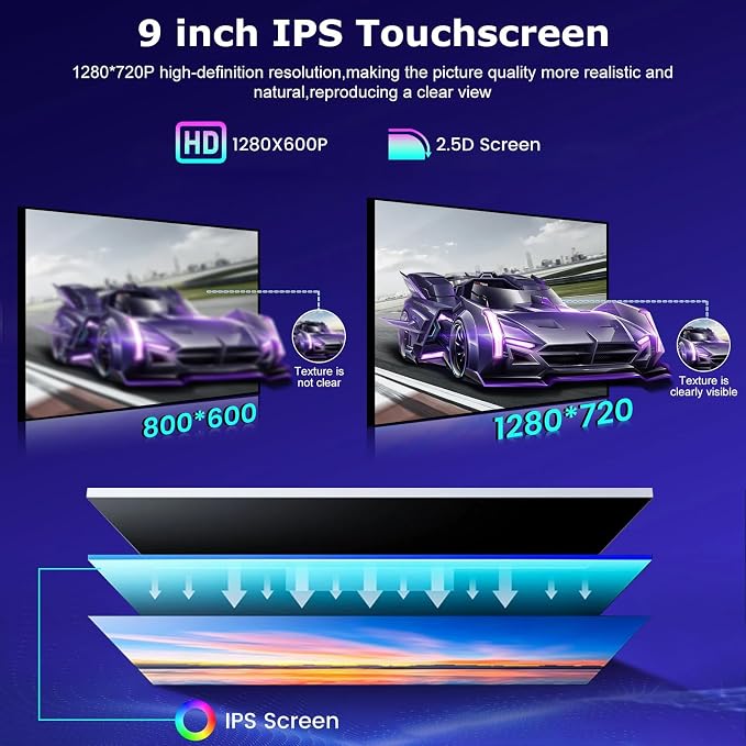 [4+64G] Android Radio for Toyota Corolla 2009-2013 - 9 inch IPS 1280 * 720P Touchscreen Corolla Stereo - Wireless Carplay and Android Auto, WiFi, GPS, Custom Homepage, Mirror Link + AHD Backup Camera