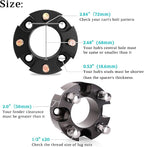 2 Inch Golf Cart Wheel Spacers Kit with Lug Nuts - for Yamaha,Club Car,EZGO, 4x4 Bolt Pattern, 68mm Hub Bore, 1/2-20 Studs, CNC Aluminum, 4 Pack Wheel Hub Adapters