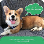 3-in-1 Back Seat Cover for Dogs, 100% Cotton Canvas Back Seat Hammock with Headrest Straps, Belt Slots, & Anchors, Non-Skid Cargo Area Cover, Machine Washable, No Harmful Chemicals, 56"x56"