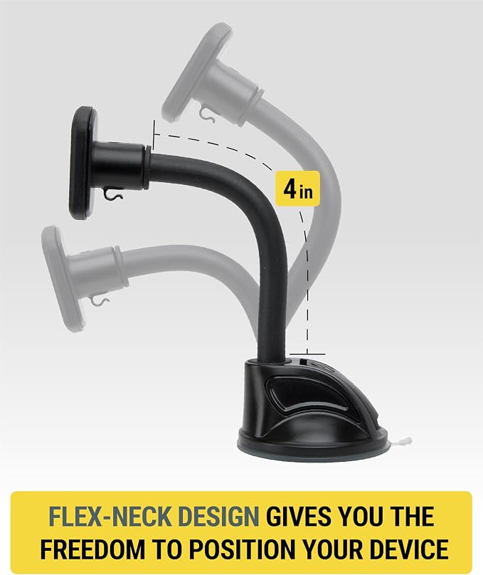 MXWDL Magnetic Cell Phone Car Mount, Suction Cup Phone Holder for Car Dashboard/Windshield with Extra Strong Magnet and Thick Metal Plate Compatible with iPhone, Samsung, and All Devices