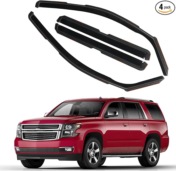 in Channel Rain Guards Fit for 2015-2020 Chevy Tahoe/GMC Yukon/Cadillac Escalade, Durable Window Wind Deflectors, Vent Window Visors Shades Shield, 4PCS