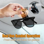 2 Pack Sunglasses Holder for Car, One-Handed-Operation Visor Sunglass Holder Clip, Easy Access Storage for Driving,Universal Fits (Textured Grey)