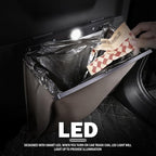 LED Car Trash Can Leak-Proof,Strong Magnetic Fast Closing Car Trash Bin as Cars Organizers and Storage,Cars Garbage Can with Automotive Trashs Bag for Backseat,Console,Door (Brown)