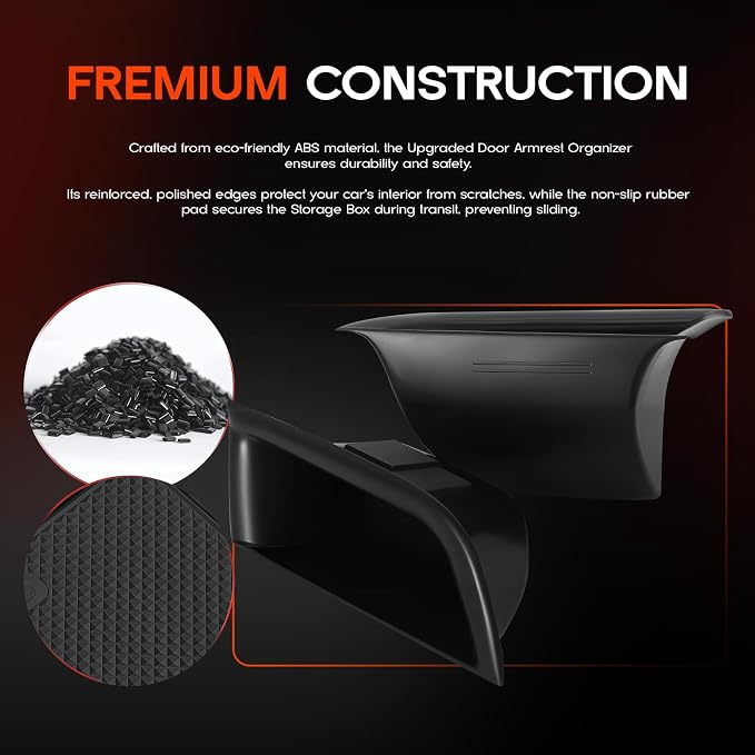 for Kia Sorento 2016-2020 Front Door Storage Box Door Side Organizer Tray Door Pocket Insert Tray Door Armrest Organizer Container Inner Door Handle Tray for Kia Sorento Accessories (2-Pack)