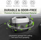 Car Trash Can with Lid, Waterproof Push-Open Garbage Box with 30 Trash Bags, Portable Hanging Door Side Storage Bucket, Large Capacity Organizer for Most Cars Trucks Vans (Silver)