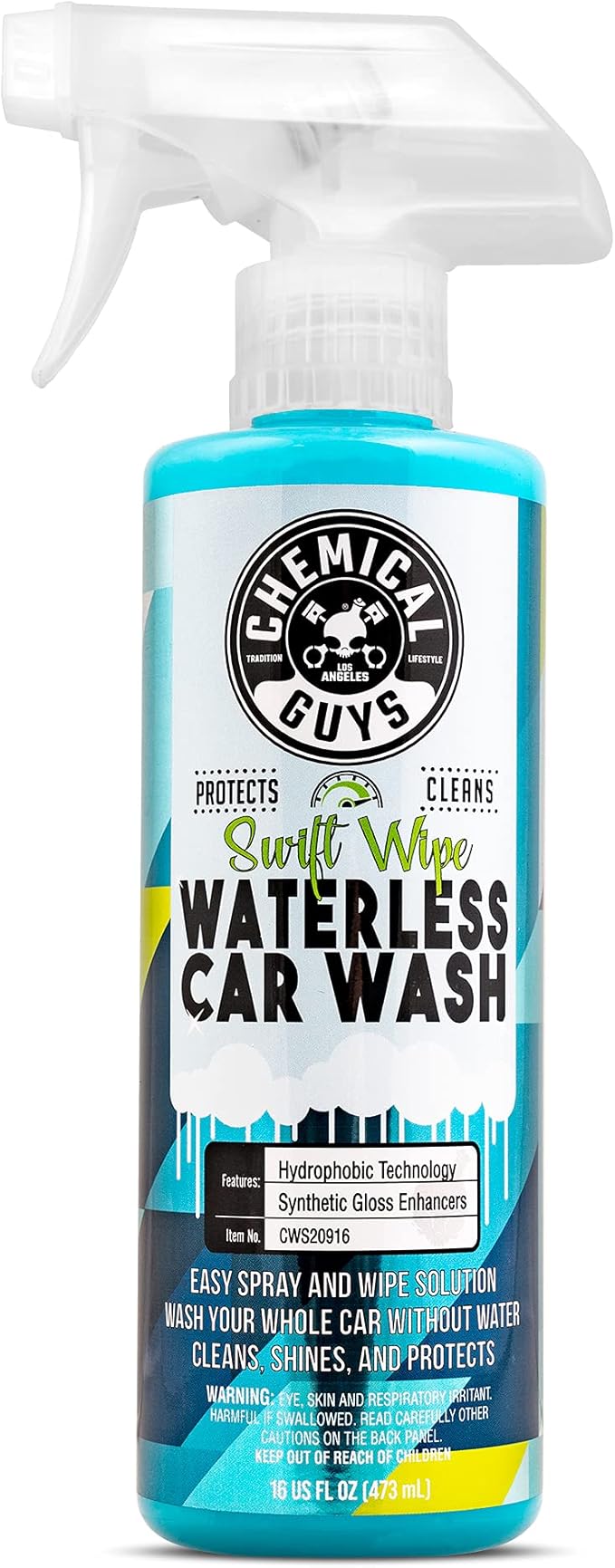 Swift Wipe Sprayable Waterless Car Wash Spray - Spray and Wipe to Safely Clean and Shine Cars, Trucks, Motorcycles, RV & More, High Lubrication Formula, 16 oz