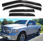 Side Window Visors rain Guards Vent Deflectors Compatible with Dodge Ram 1500 Crew Cab 2009-2018, Ram 2500/3500 Crew/Mega Cab 2010-2025, 2019-2024 Ram 1500 Classic Crew Cab, Truck Accessories 94109