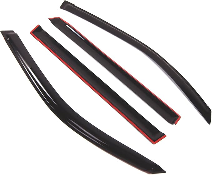 Outside Mount Window Vent Visors Rain Guards Compatible with Toyota Land Cruiser 2008-2016 | Side Window Wind Deflectors Rain Shields | Smoke Tinted, 4 Pcs Set, DGWV-431