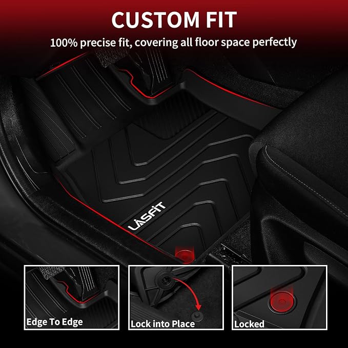 Floor Mats Fit for Mazda CX5 2025 2024 2023 2022 2021 2020 2019 2018 2017 Custom Fit TPE All Weather Floor Liners 1st & 2nd Row Car Mats for Mazda CX-5, Black