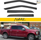 Window Rain Guards Compatible with 2015-2025 Ford F150 SuperCrew Cab 2017-2025 F250/F350/F450/F550 Super Duty Crew Cab SmokeTape-On(No-Drill) Window Vent Visors Wind Deflectors 4pcs