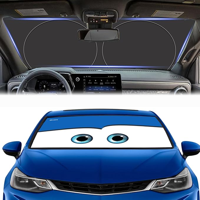 Windshield Sun Shades Car Sun Shade Protector Blocks UV Rays for Full-Size Sedan & SUV, Mid-Size SUV, Sports Cars, Wagon and Mid-Size Pickup Truck Car Accessories (Blue,L)