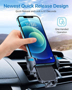 2026 Upgraded Car Phone Holder Mount for Vent, Military Sturdy Metal Clip Air Vent Phone Holder for Your Car Easy Used Cell Phone Car Mount for iPhone 17 Pro Max 15 14 13 Samsung S26 S25