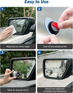 Heart Shaped Blind Spot Mirror 2 Pack HD Frameless Convex Glass for Wide Angle View and Safer Lane Changing Compatible with Cars SUVs Trucks RVs Cute & Safe Car Mirror Accessory