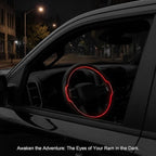 Glow in The Dark Steering Wheel Cover, Microfiber Leather with Anti-Slip Grip, Universal Fit 15.5-16 Inch Large Steering Wheels for Men Women (White+Red-Large Size)