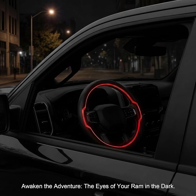 Glow in The Dark Steering Wheel Cover, Microfiber Leather with Anti-Slip Grip, Universal Fit 15.5-16 Inch Large Steering Wheels for Men Women (White+Red-Large Size)