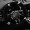 Rhinestone Fluffy Steering Wheel Cover - Comfortable Non-Slip Luxury Faux Wool, Universal Fit for 14.5" to 15" Steering Wheels