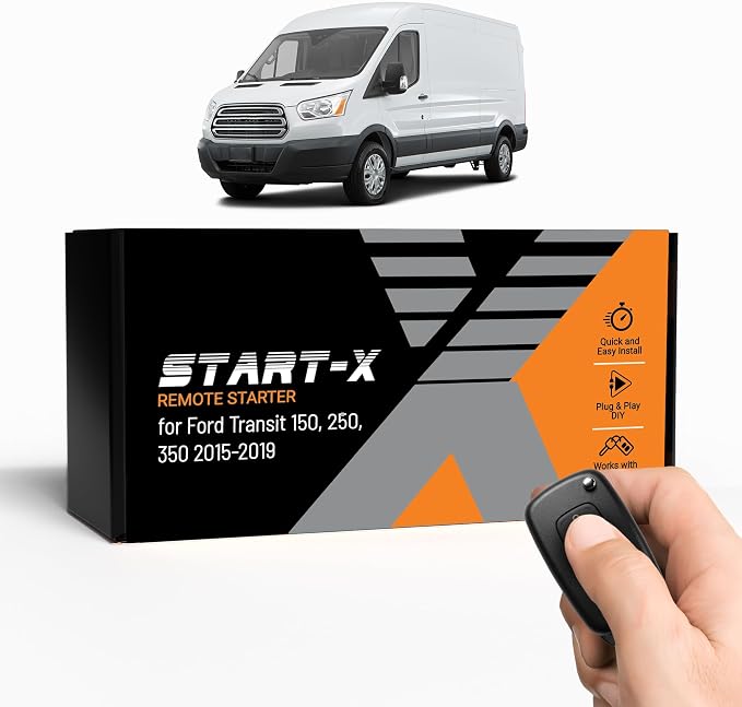 Remote Starter Kit for Ford Transit 150, 250, 350 (2015, 2016, 2017, 2018, 2019) Vehicles with Key Ignition | Plug & Play Install | Use Your OEM Key Fob | Zero Wire Splicing