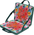 Heated Stadium Seats with Backrest Foldable(No Power Bank), Cushion Pad Portable, Thick Padded with Handle, Ideal for Camping Sporting Events Concerts (Green Floral)