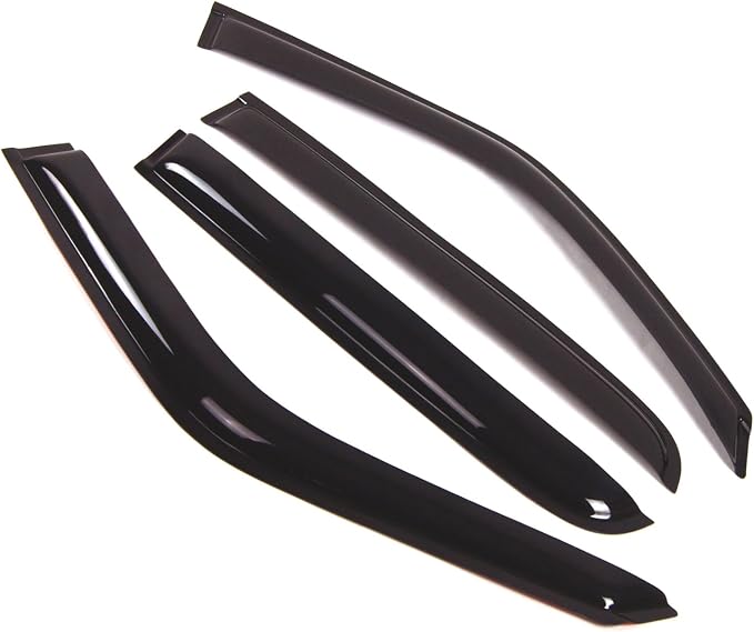 WD2-091 Dark Smoke 4 Pcs Set Window Visor (Outside Mount) Deflector Rain Guard Compatible with 1990-1994 Chrysler Lebaron