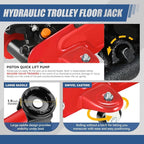 2 Ton (4000 lbs) Capacity Floor Jack Low Profile Garage Hydraulic Trolley Service Lift Floor Jack Combo with Ratchet Jack Stands for SUV, Car and Truck, Red