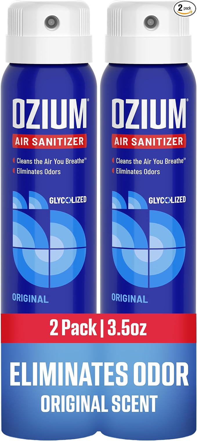 3.5 Oz. Air Sanitizer & Odor Eliminator for Homes, Cars, Offices and More, Original Scent,(Pack of 2), clear