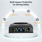 TM2 RV Tire Pressure Monitoring System, Solar Charge TPMS, 6 Sensors & 5 Alarm Modes, Color Display, W/Repeater for Longer Distance Transmission, 0-144 PSI for RV Trailer Camper Fifth Wheel