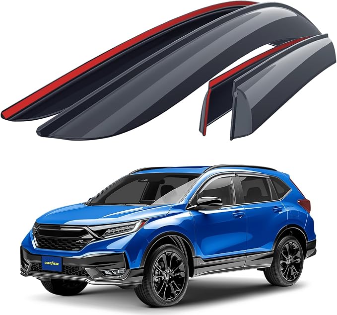 Goodyear Shatterproof Side Window Deflectors for Honda CR-V (CRV) 2017-2022, Rain Guards, Window Visors for Cars, Vent Deflector, Car Accessories, 4 pcs. - GY008732