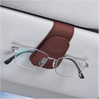 Sunglasses Holders for Car Sun Visor, Leather Eyeglasses Hanger Mounter, Magnetic Glasses Holder and Ticket Card Clip, Auto Interior Accessories Universal for SUV Pickup Truck