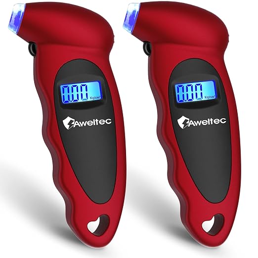 Digital Tire Pressure Gauge,Accurate Cars Air Gauge 150 PSI,2 Pack | 0-150PSI Calibrated,Accurate in 0.1 Increments,4 Measurement Units,Backlight LCD&Nozzle Light,for Everyday Vehicles
