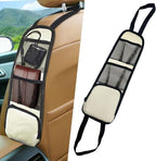 Car Seat Side Storage Pocket, Car Multifunctional Seat Organizer Hanging Bag, Auto Mobile Phone Wallet Sunglasses Mesh Net Pocket, Auto Accessories for Cars SUVs Trucks (Beige, 1PCS)