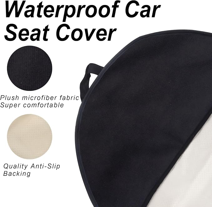 Waterproof Car Towel Seat Covers Front Seats for After Gym Workout,Auto Universal Interior Sweat Towels Cloth Bucket Carseat Cover Protector for Trucks SUV RV Boat Van (Black)