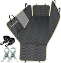 Dog Car Seat Covers for Back Seat with 2 Seat Belts, Waterproof Dog Car Hammock with Mesh Window Durable Scratch Proof Nonslip Pet Carseat Covers Universal Fit Protector for Cars, Trucks & SUVs