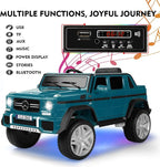 JOYLDIAS Kids Ride On Cars, Licensed Mercedes-Benz Maybach G650S, 12V7AH Battery Powered Toy Electric Car for Kids W/LED Underglow Lights,Remote Control,2 Motors,3 Speeds,Music,Bluetooth,Peacock Blue