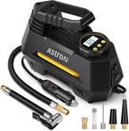 AIRUN H Tire Inflator Portable Air Compressor,9.8Ft Cord-12VDC-Powered Auto Shut-Off,Fast Inflation Electric Air Pump for Car Tires-Car Accessories with Digital Pressure Gauge,LED Light,Yellow
